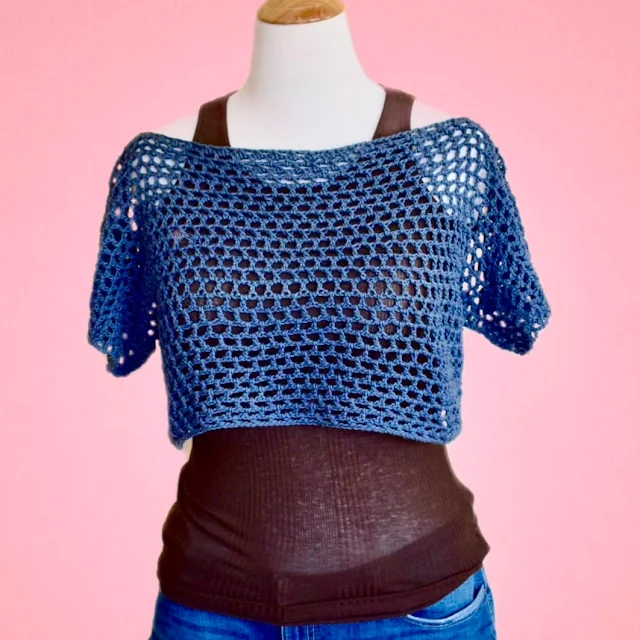 honeycomb mesh crop top