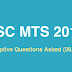 SSC MTS 2016-17 Questions Asked on Paper 2 (Descriptive:Essay/Letter) 