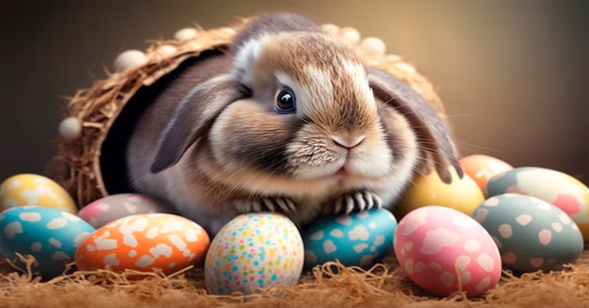 What do eggs and bunnies symbolize on Easter Sunday?