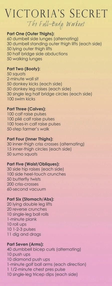 Victoria's Secret The Full-Body Workout, dumbell side lunges, half bridge, workout, 