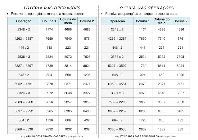 Loteria das operações