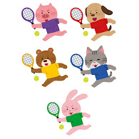 テニスをやる動物のキャラクター かわいいフリー素材集 いらすとや