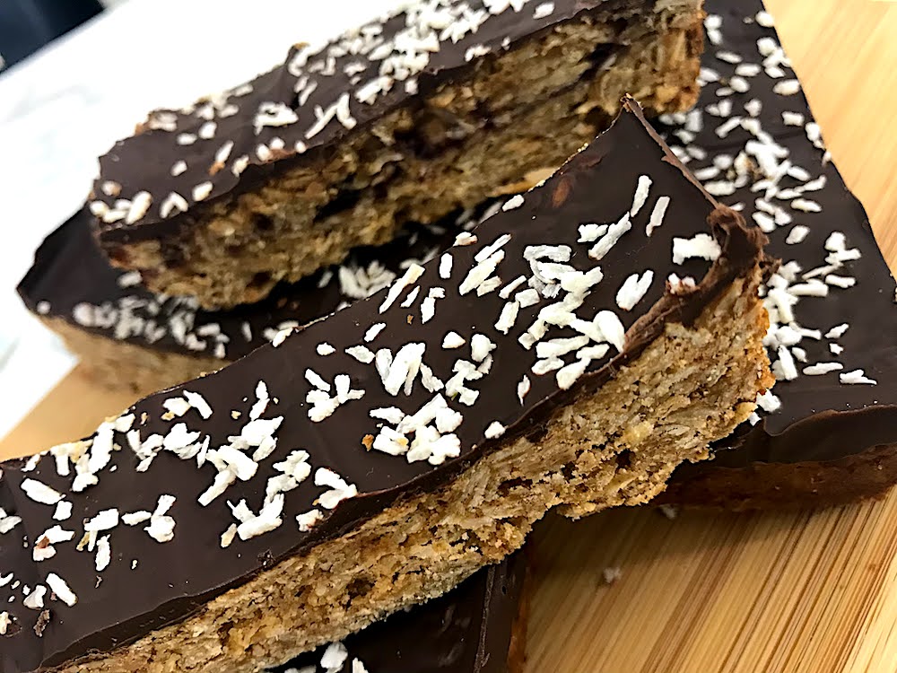 Peanut Butter and Jelly Flapjack | Gluten, Dairy Free and Vegan