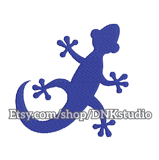 Gecko Embroidery Design