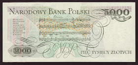 Poland Banknotes 5000 Zloty banknote 1982 Chopin's Polonaise