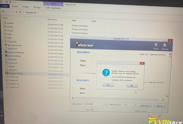 Xhorse Dolphin XP005 Select Device Not Found Solution 1