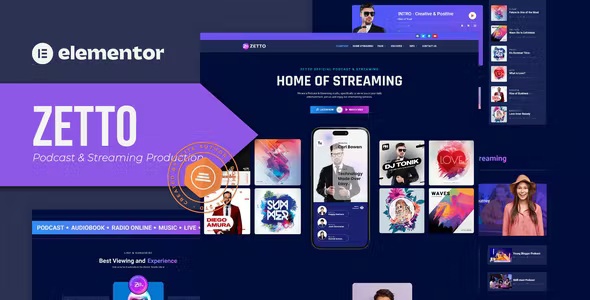 Best Podcast & Streaming Production Elementor Template Kit