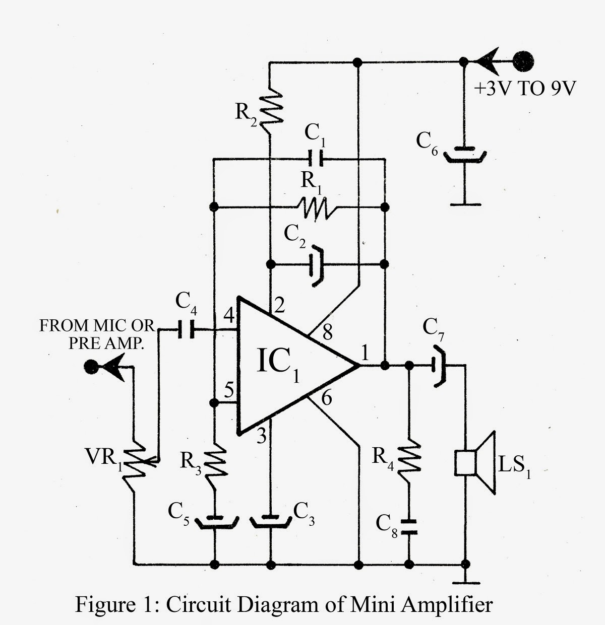  Mini Amplifier Circuit  Diagram Electronic Projects 