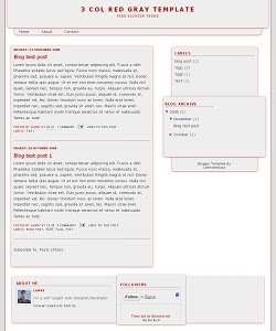 Red Gray Blogger Template