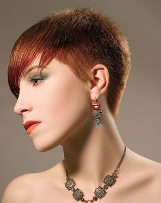 short red Crop haircuts for women