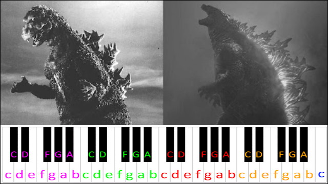 Godzilla Original Theme (1954) Piano / Keyboard Easy Letter Notes for Beginners