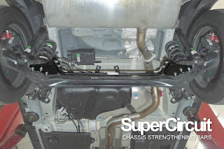 SUPERCIRCUIT Rear Anti Roll Bar is installed to the Proton X50.