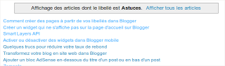 Blogger : Afficher uniquement les titres sur les pages libellés et archives