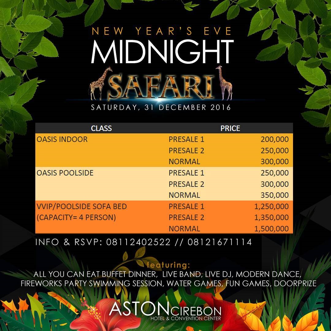 Malam Tahun Baru Aston Cirebon Usung Konsep Midnight Safari