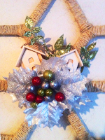 Popsicle stick snowflakes Christmas decor twine rustic wreath
