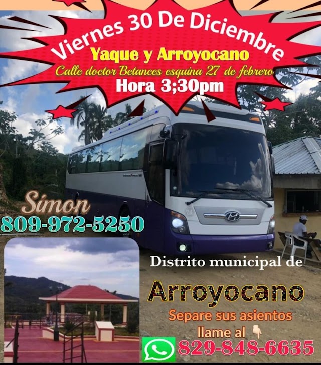 ¡Nos vamos a pasar fin de año en Buena Vista de Yaque, Arroyo Cano y Bohechío! 