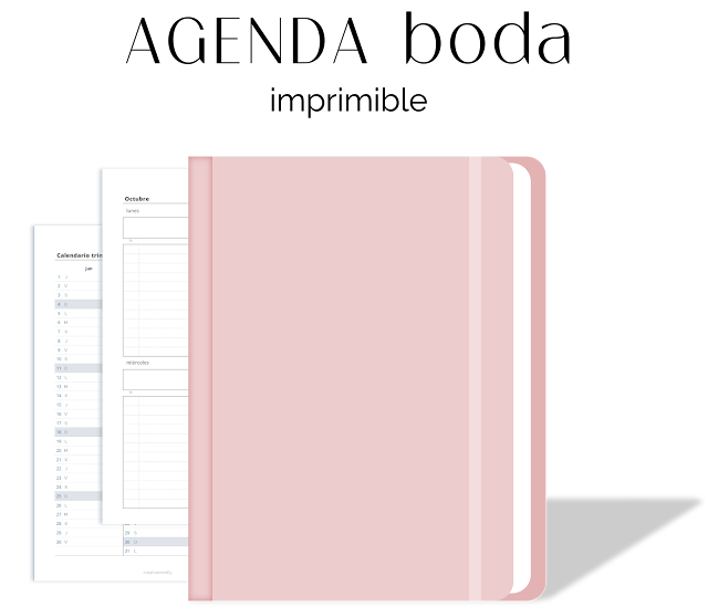 AGENDA A5 PARA PLANIFICAR UNA BODA GRATIS EN PDF