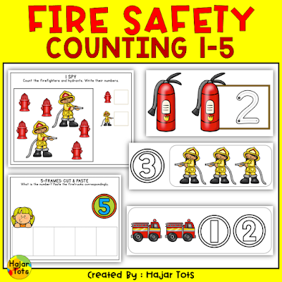 Math Counting 1 to 5 Fire Safety