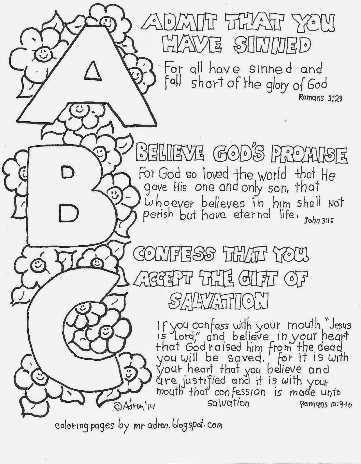ABC of the Gospel Free Coloring Page