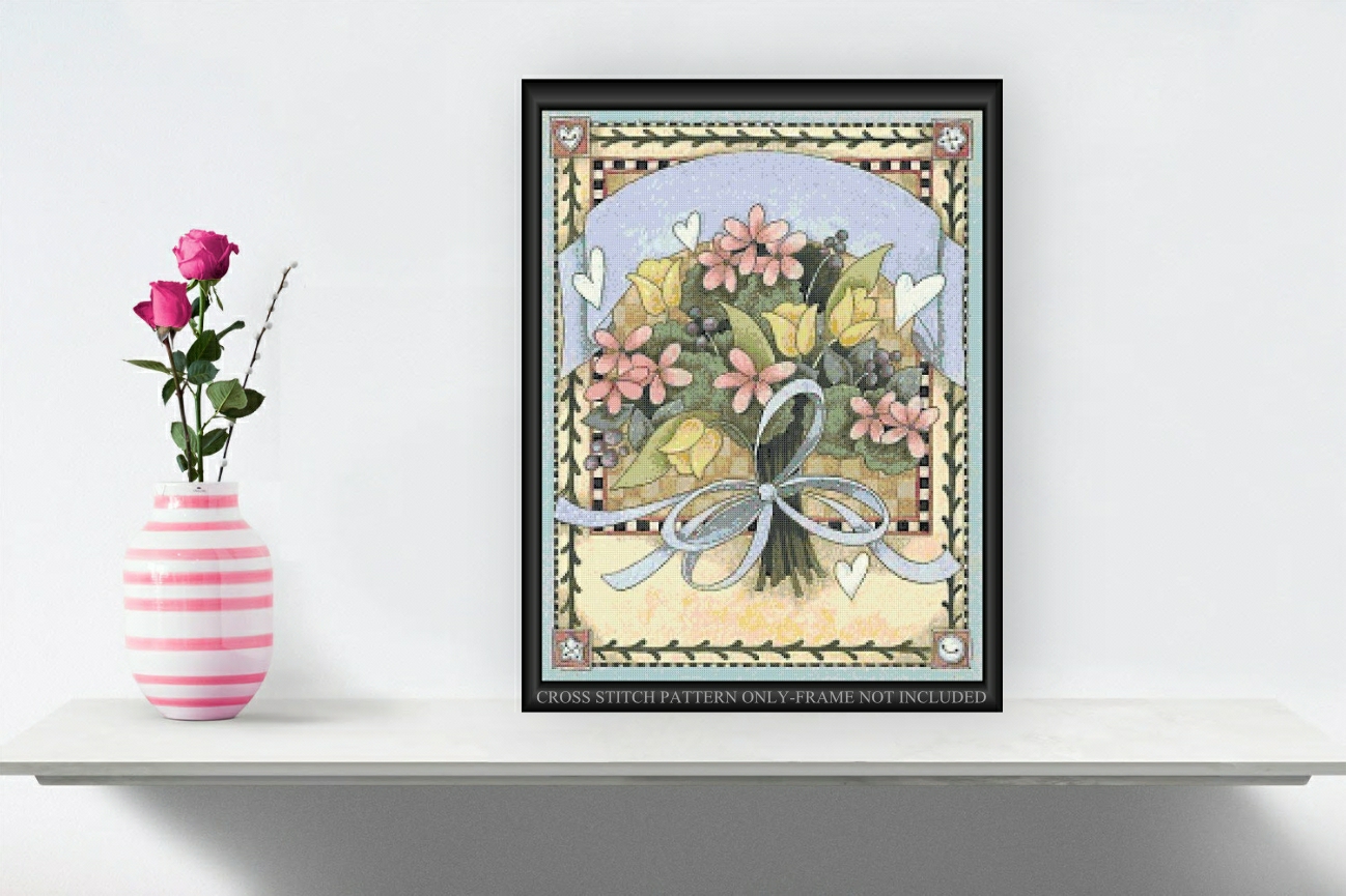 Spring Blossoms: Bouquet of Flowers Cross Stitch Pattern