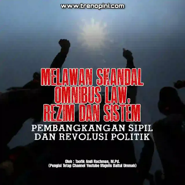 Rancangan Undang-Undang Cipta Kerja (RUU Ciptaker) resmi disahkan menjadi Undang-Undang (UU) pada hari Senin tanggal 5 Oktober kemaren. RUU ini membutuhkan waktu singkat sekitar hanya delapan bulan untuk ditetapkan menjadi undang-undang. Padahal di dalamnya terdapat tujuh puluhan undang-undang yang dipengaruhinya.   Yayasan Lembaga Hukum Indonesia (YLBHI) pun menilai pengesahan Omnibus Law UU Cipta kerja telah menjadi skandal legislasi terbesar dalam sejarah Indonesia. Naskah mana yang disahkan, rakyat pun masih mencarinya. Saat pengesahan saja, anggota DPR tidak memegang naskah yang disahkan. Setelah enam hari disahkan muncul beberapa 3 versi naskah ada yang 1028 halaman, ada yang 1052 halaman dan yang 905 halaman. Lebih aneh dan mengejutkan lagi, DPR mengklarifikasi bahwa UU masih diperbaiki. Padahal, harusnya saat disahkan, naskah harus sudah final dan fix per pasal.