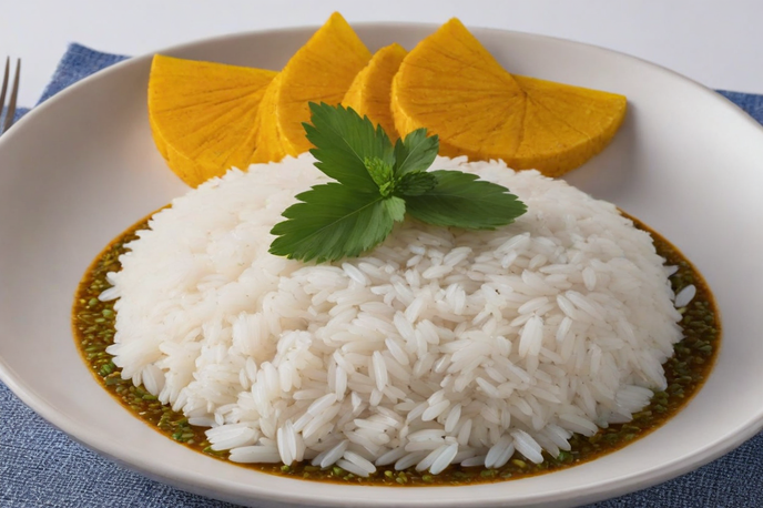 Imagen de arroz recién cocido en una olla, listo para ser servido como delicioso acompañamiento o base para platos principales.