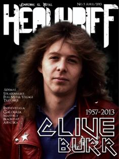 HeavyRiff 5 - Abril 2013 | CBR 96 dpi | Mensile | Musica | Metal | Recensioni
Revista en línea de Heavy Metal nacida en diciembre del 2012 de las cenizas de Adoremos el Metal. Entrevistas, reseñas, artículos y noticias. Heavy Metal magazine born in october 2009. Interviews, reviews, articles and news.