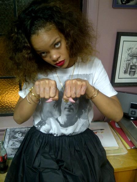 Nonetheless Rihanna tweeted pictures of herself at a tattoo parlor in the