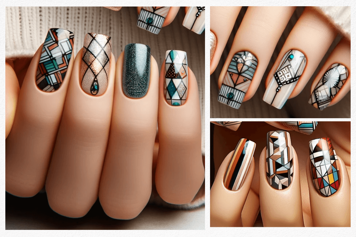 Inspiracje na Sylwestrowy Manicure - Pomysły na Błyszczące Paznokcie na Imprezę Geometryczne Wzory