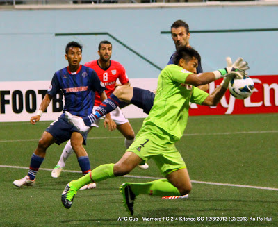 Warriors' 'keeper Hassan Sunny's heroics during his side's AFC Cup match against Kitchee SC at Jalan Besar Stadium back in March 2013