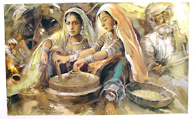 Rajasthani Girls Art Paintings 19