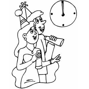 New Year Celebration Coloring Pages