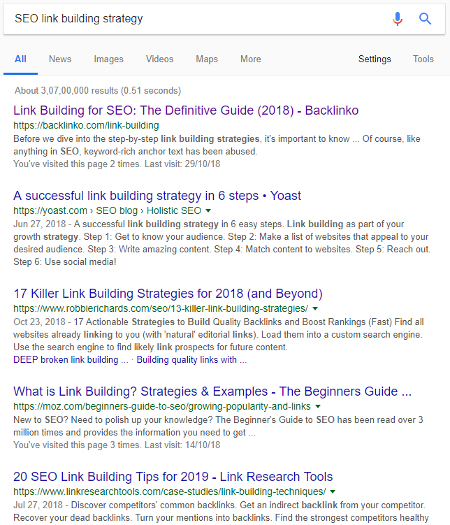 SEO link building strategy