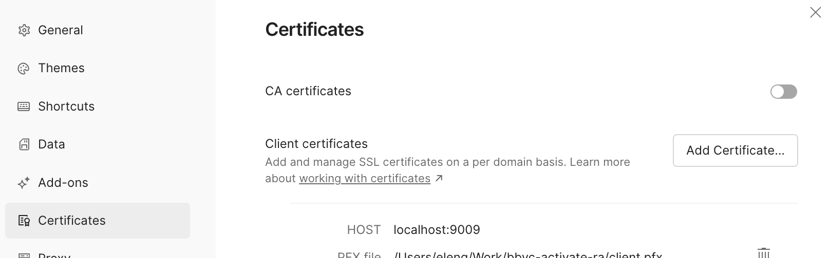 check client cert