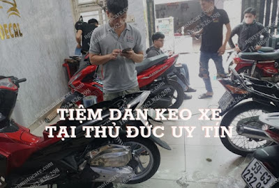 Dán keo xe máy ở Thủ Đức