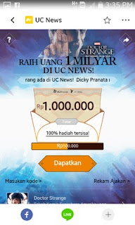 Buruan Ambil Uang 1 Juta dari UC News Terbaru Gratis