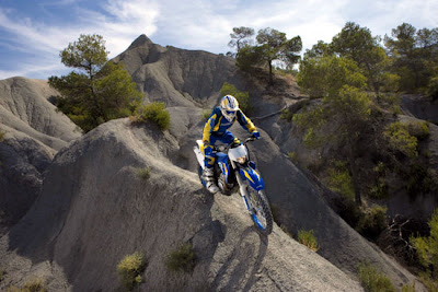 2010 Husaberg FE390 Enduro motorcycle rider