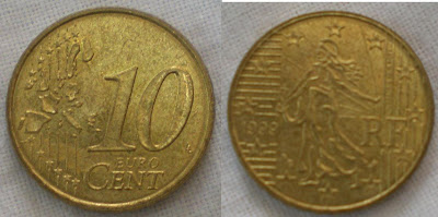 france 10 cent 1999