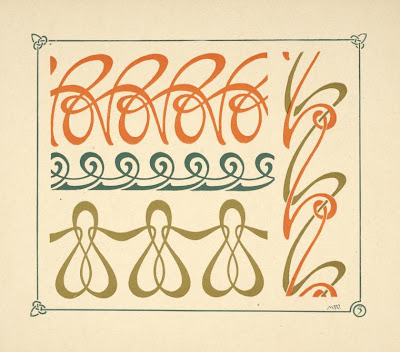 art nouveau patterns. house pattern element art