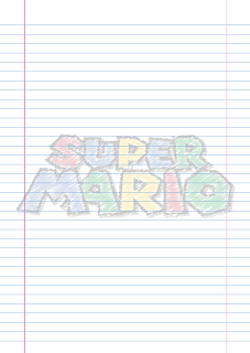 Folha Papel Pautado Logo Super Mario rabiscado em PDF para imprimir folha A4