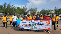 Dalam Rangka Menyemarakkan HUT RI ke-75, Forkompincam Balongan Menggelar Gowes Bersama.