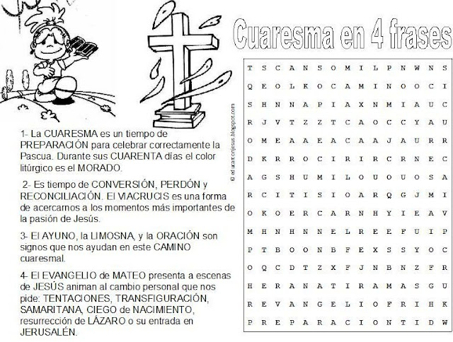 Resultado de imagen de preguntas sobre la cuaresma para niños