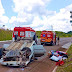 Automóvel com três ocupantes capota na BR-282 em Campos Novos