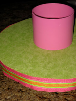  edges of the cake board with fabric glue how to make a cupcake stand