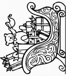 Santa Cart Coloring Pages