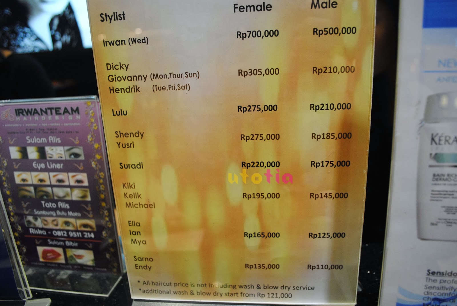 Daftar Harga Salon Johnny  Andrean  Friseur