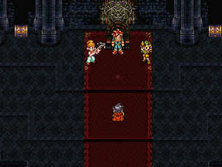 Tata, the hero, confronts 'Magus' in 600 AD. AKA The Legendary Hero ending of Chrono Trigger.