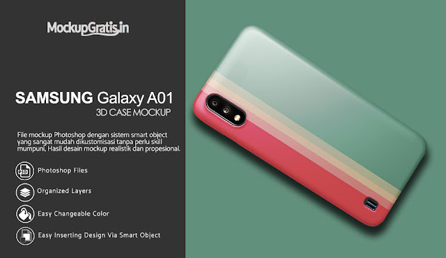 Mockup Custom Case 3D SAMSUNG A01 Gratis