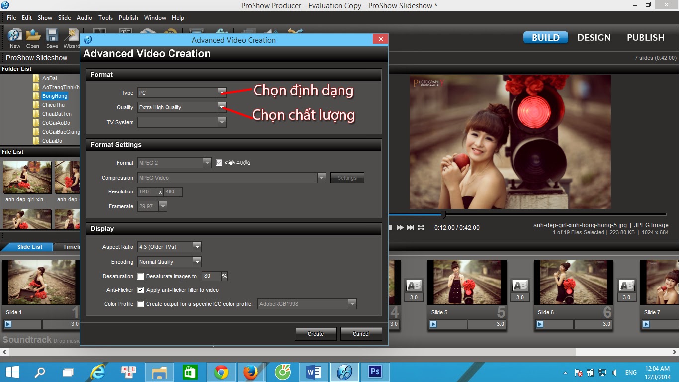 Cách xuất video trong Proshow Producer