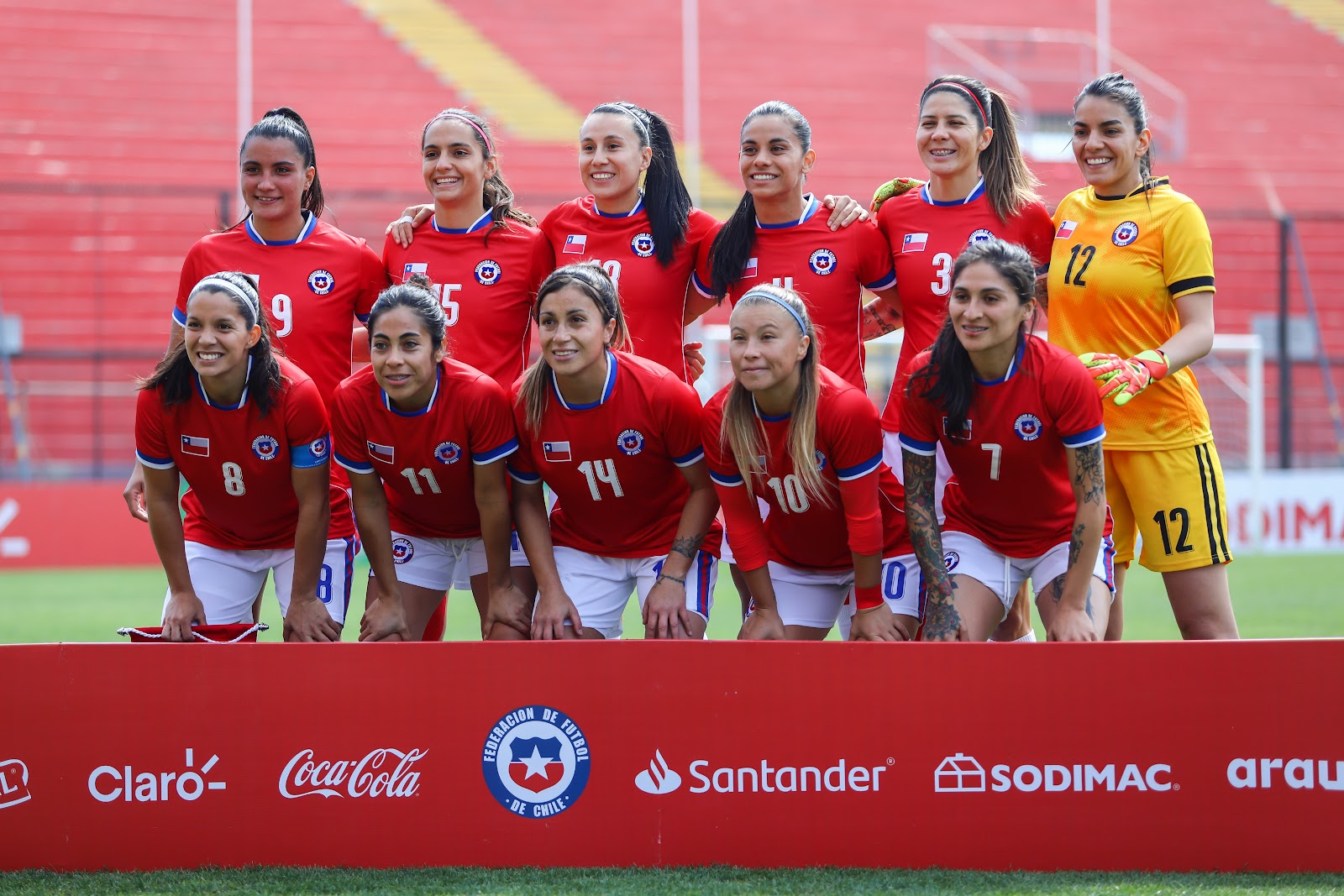 Formación de selección femenina de Chile ante Uruguay, amistoso disputado el 17 de septiembre de 2021